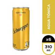 Pack 6 un. Agua Tónica Schweppes Lata 310 cc