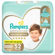 Pañales Pampers Premium Care Hipoalergénico Talla XXXG 52 un.