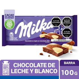 Chocolate de leche y blanco 100 g