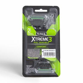 Máquina de Afeitar Schick Xtreme3 Piel Sensible 2 un.