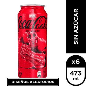 Pack 6 un. Bebida Coca-Cola Marvel lata 473 cc