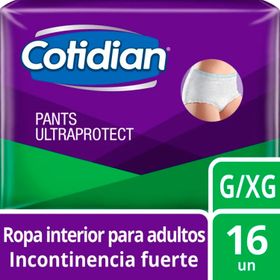 Pañales Adulto Pants Cotidian Ultra Protect Incontinencia Fuerte 16 un. Talla G-XG