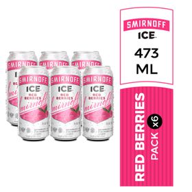 Pack 6 un. Smirnoff Ice Raspberry 5.0° 473 cc