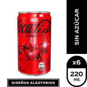 Pack 6 un. Bebida Coca-Cola Zero Mini Lata 220 cc