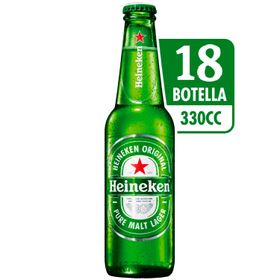 Pack 18 un. Cerveza Heineken Lager 5.0° 330 cc