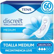 Toallas Incontinencia Tena Discreet Medium 60 un.