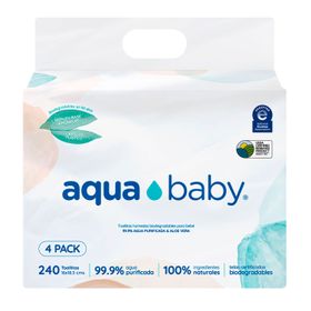 Toallas Húmedas Aqua Baby Biodegradables 240 un.