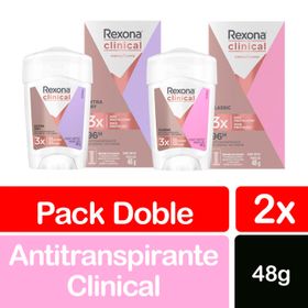 Desodorante Crema Rexona Extra Dry y Classic 48 g 2 un.