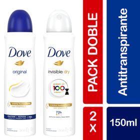 Desodorante Spray Dove Invisible Dry 150 ml 2 un.