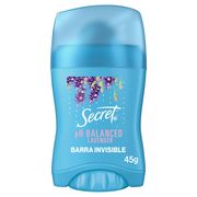 Antitranspirante Barra Secret pH Balanced Lavander Aroma Lavanda 45 g