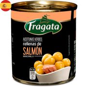 Aceitunas Verdes Fragata Rellenas de Salmón 85 g drenado