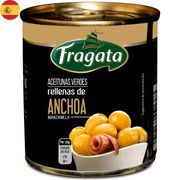 Aceitunas Verdes Fragata Rellenas de Anchoas 85 g drenado