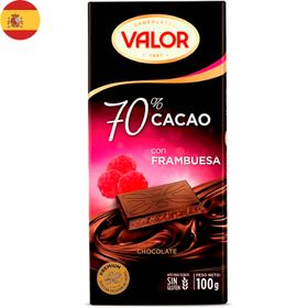 Chocolate amargo frambuesa 70% cacao 100 g