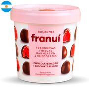 Frambuesa Franui Bañada en Chocolate Negro y Blanco 150 g