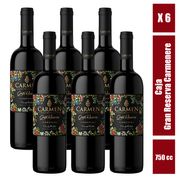 Caja 6 un. Vino Carmenere Carmen Frida Kalho Gran Reserva 14° 750 cc