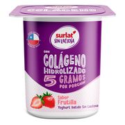 Yogurt Surlat Sin Lactosa Colágeno Hidrolizado Frutilla 125 g