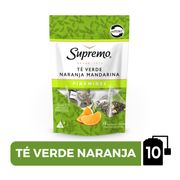 Té Verde Supremo Pirámides Naranja Mandarina 10 Bolsitas