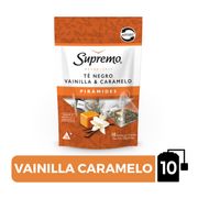 Té Negro Supremo Pirámides Vainilla Caramelo 10 Bolsitas