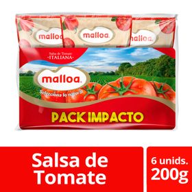 Salsa de Tomate Malloa Italiana 200 g 6 un.