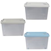 Caja Organizadora Rueda Transparente Tapa Color 37 L