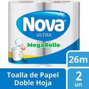 Toalla de Papel Nova Ultra Doble Hoja 26 m 2 un.