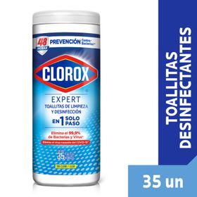 Toallitas Desinfectantes Clorox Expert Bote 35 un.