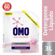 Detergente Líquido Omo Piel Sensible Doypack 3 L