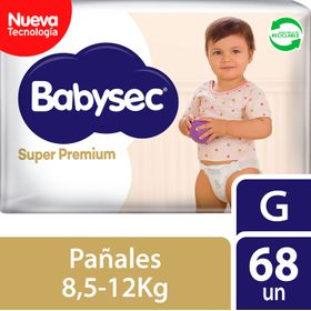 Pañales Babysec Super Premium Talla G 68 un.