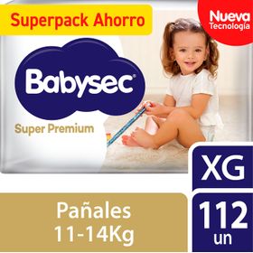 Pañales Babysec Super Premium Talla XG 112 un.