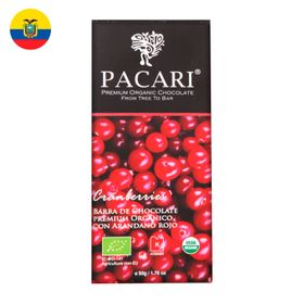 Chocolate orgánico cranberries 50 g