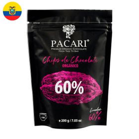 Chips de Chocolate Pacari Orgánico 60% Cacao 200 g