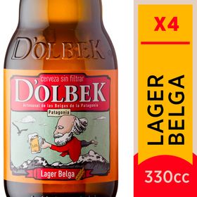 Pack 4 un. Cerveza Dolbek Lager Belga 4.5° 330 cc