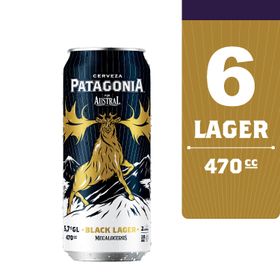 Pack 6 un. Cerveza Austral Patagonia Black Lager 5.7° 470 cc