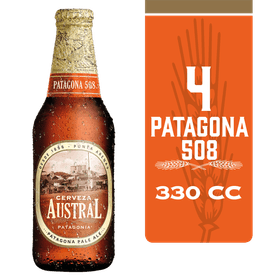 Pack 4 un. Cerveza Austral Patagona Pale Ale 5.0° 330 cc