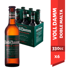Pack 6 un. Cerveza Damm Doble Malta 7.2° 330 cc