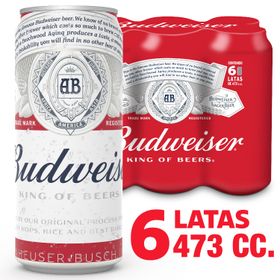 Pack 6 un. Cerveza Budweiser Lager 5.0° 473 cc