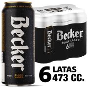 Pack 6 un. Cerveza Becker Black Lager 5.6° 473 cc