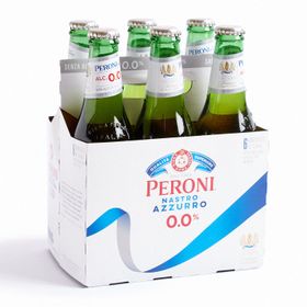Pack 6 un. Cerveza Peroni Premium Lager Sin alcohol 330 cc