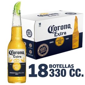 Pack 18 un. Cerveza Corona Lager 4.5° 330 cc