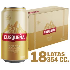 Pack 18 un. Cerveza Cusqueña Gold Lager 4.8° 354 cc