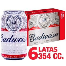 Pack 6 un. Cerveza Budweiser Lager 5.0° 354 cc