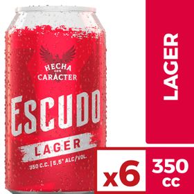 Pack 6 un. Cerveza Escudo Lager 5.5° 350 cc