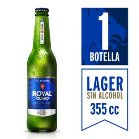 Cerveza Royal Guard Premium Lager Sin alcohol 355 cc