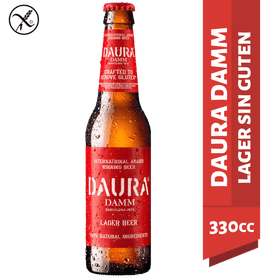 Cerveza Damm Daura Lager Sin Gluten 4.6° 330 cc
