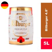 Cerveza Bitburger Premium Pils 4.8° 5 L