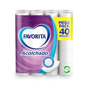 Papel Higiénico Favorita Acolchado Doble Hoja 22 m 40 un.