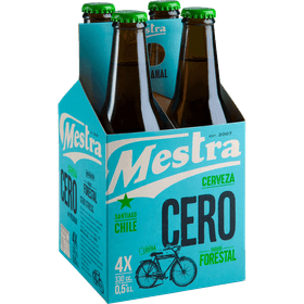 Pack 4 un. Cerveza Mestra Lager Sin alcohol 330 cc