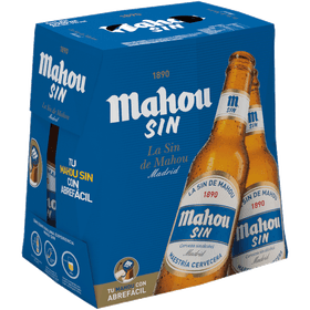 Pack 6 un. Cerveza Mahou Lager Sin alcohol 250 cc