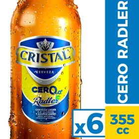 Pack 6 un. Cerveza Cristal Radler Sin alcohol 355 cc