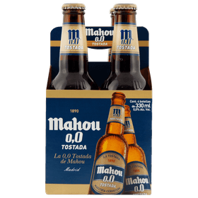 Pack 4 un. Cerveza Mahou Tostada Lager Sin alcohol 330 cc